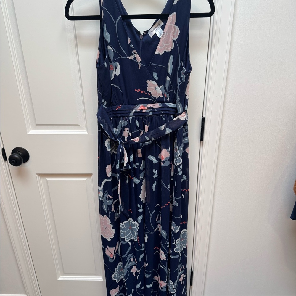 Motherhood Maternity Navy and Pink Floral Dress